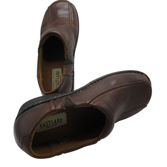 Eastland Clogs Full Slip On Tracie Women's 11W Brown Leather $90 Classic Casual - Picture 5 of 8
